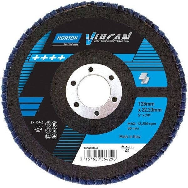 ŚCIERNICA TALERZOWA LISTKOWA 125mm gr. 80 VULCAN R842 NORTON (10 sztuk)